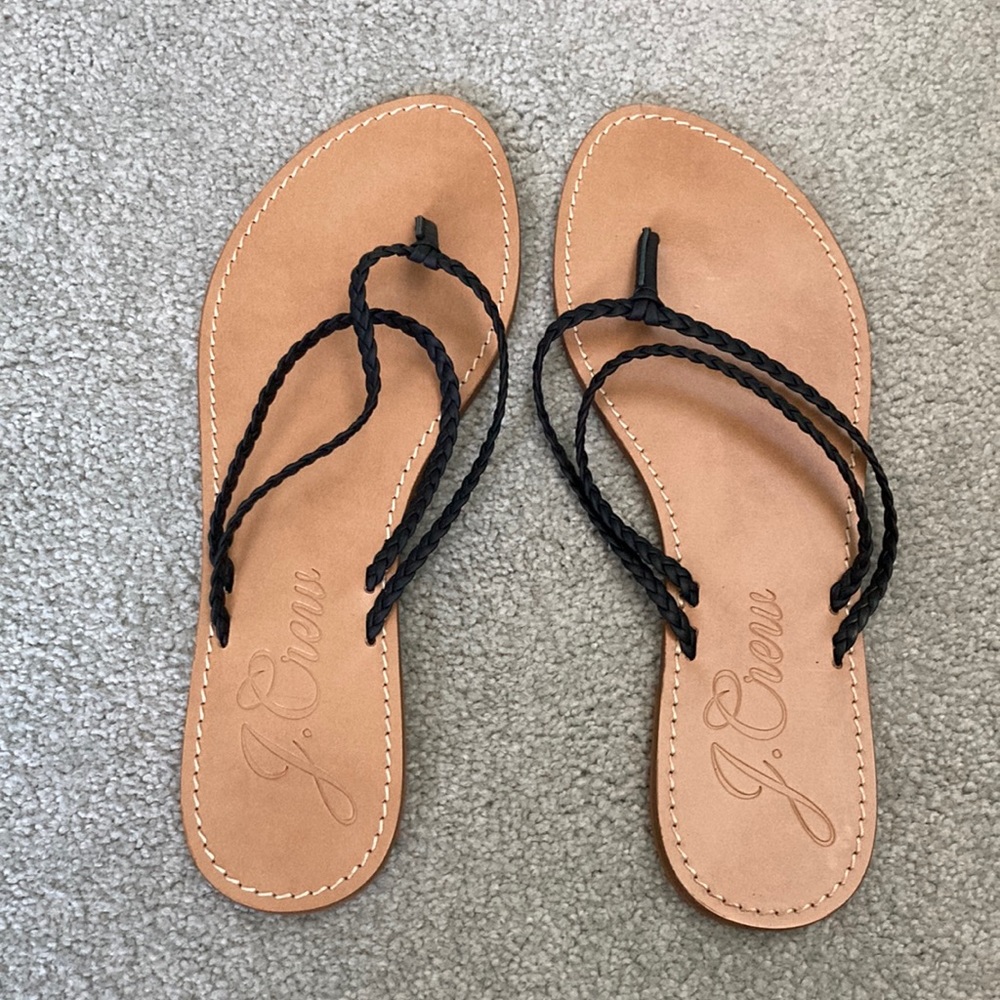 J.Crew Black braided sandals